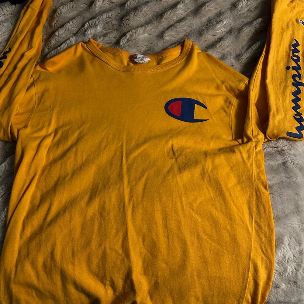 Champion Long sleeve, medium, orange or yellow whatever floats your boat